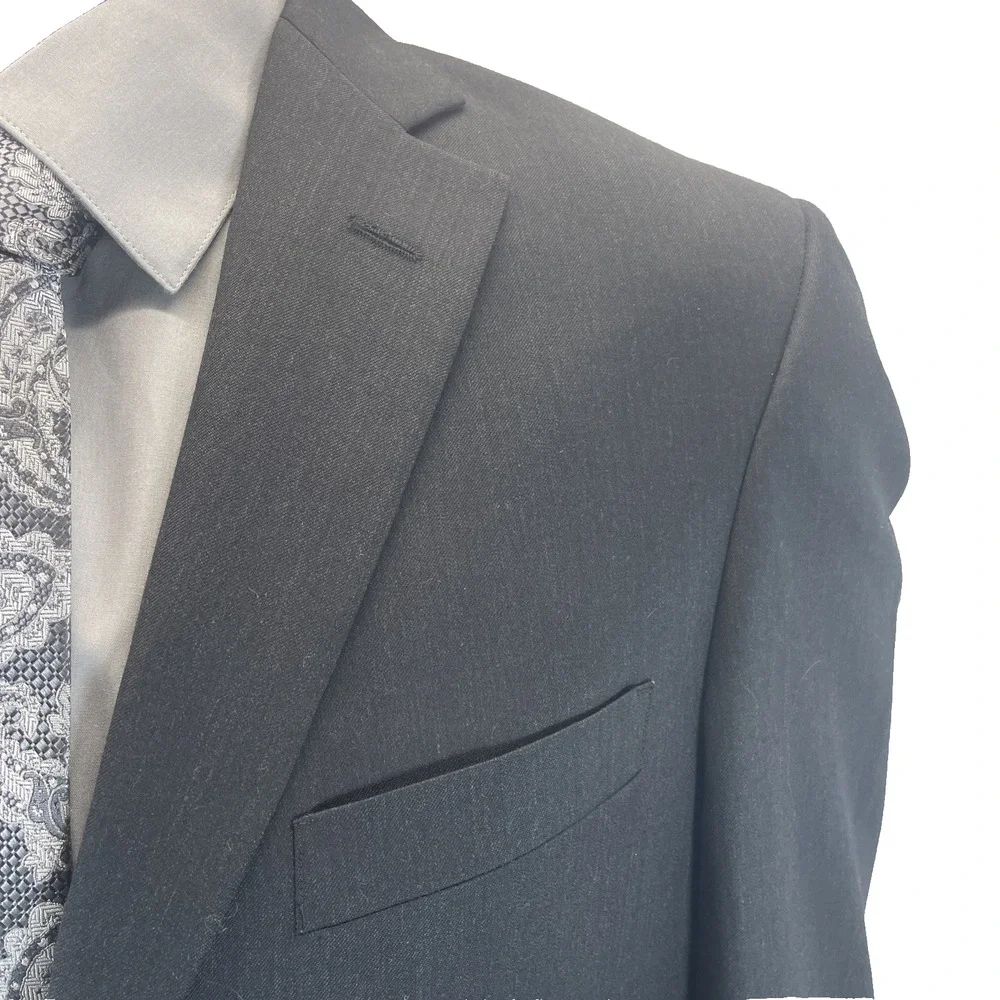 NWT Jos. A Bank Black Tailored Fit Travelers Suit Coat Blazer 39L Wool 2 Button